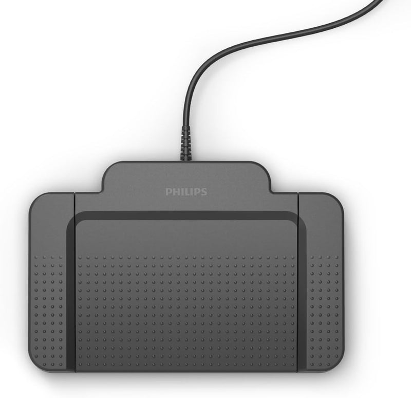 Philips ACC2320 USB-Fussschalter, 3 Pedal-Design Schnellvorlauf, Wiedergabe, Schnellrücklauf, CD mit