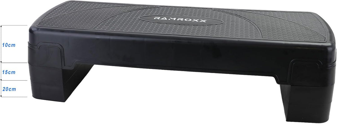 Tenzo-R Fitness Stepboard Stepper Steppbrett Workout 3 Stufen Schwarz 80x30cm
