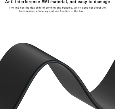 PCI Express 3.0 16X Extender Riser Cable, Anti-interference EMI Material, Black, 180 Degree Cable, 2