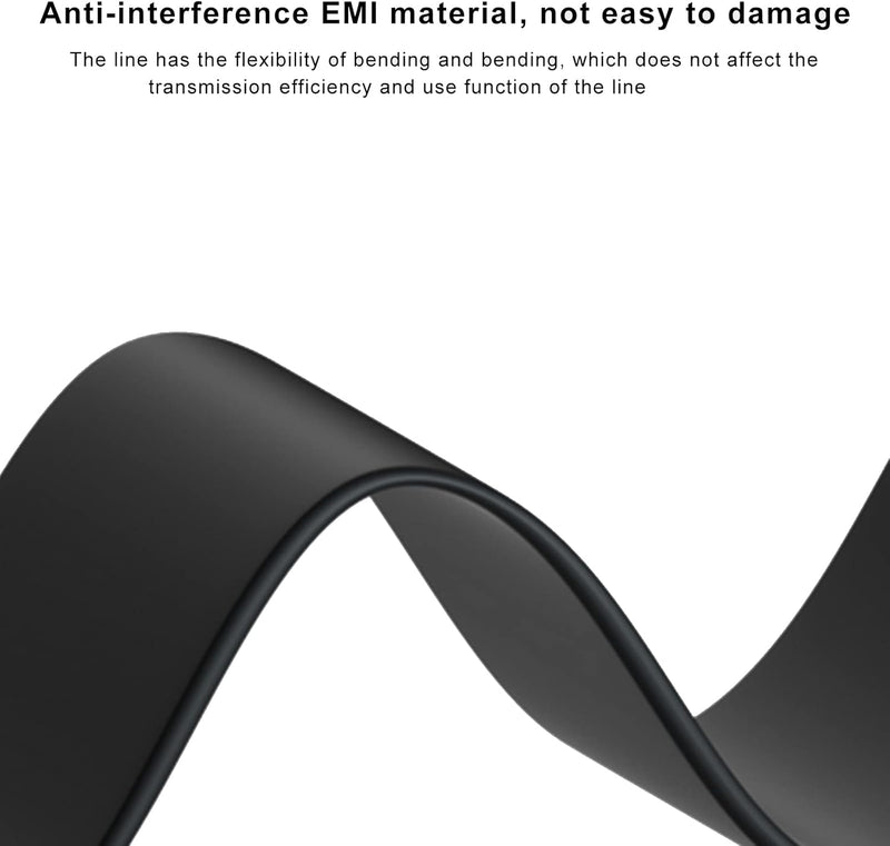 PCI Express 3.0 16X Extender Riser Cable, Anti-interference EMI Material, Black, 180 Degree Cable, 2