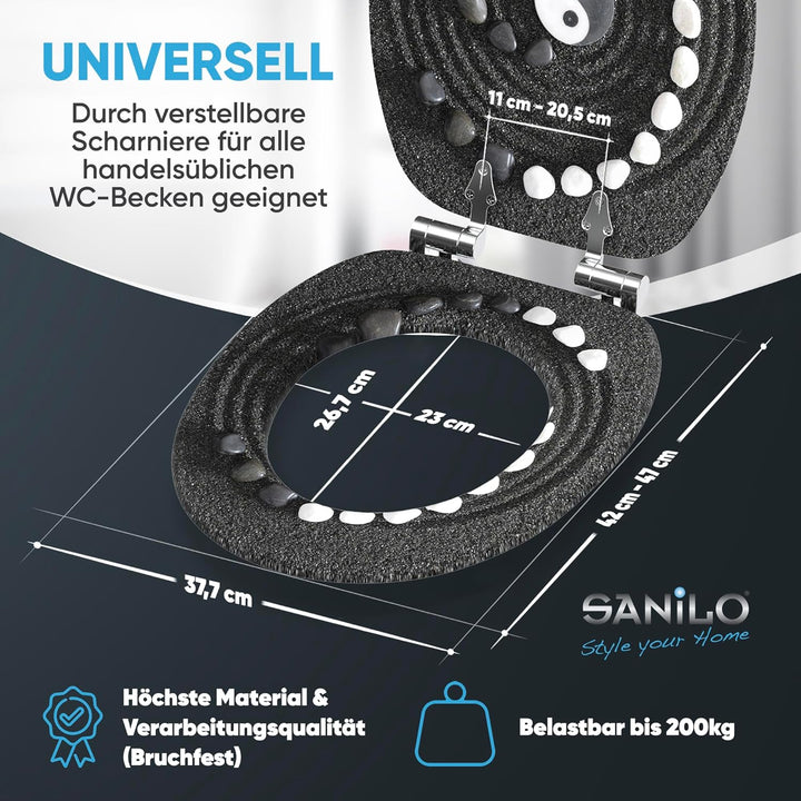 Sanilo WC Sitz mit Absenkautomatik, viele neue Toilettendeckel zur Auswahl, hochwertige Oberfläche,