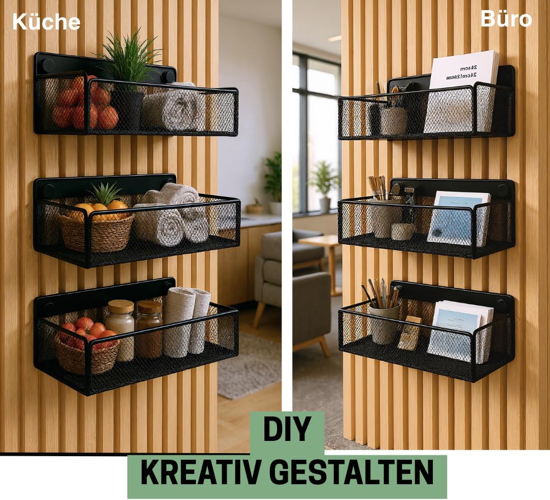 Steinmine - Designmanufaktur Zubehör-Set, Ablagen und Wandbehälter für Wandorganizer & Akustikpaneel