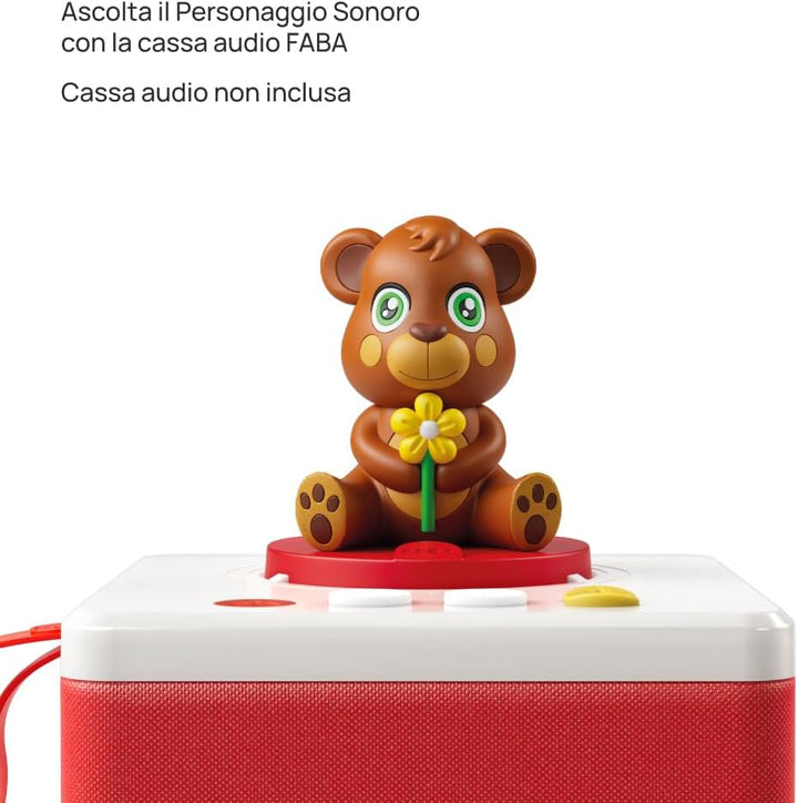 FABA -FFR14301 Teddybär mit Klangfigur, singt und Tanzt mit Nino, Lieder und Kinderreimen, FFR34003
