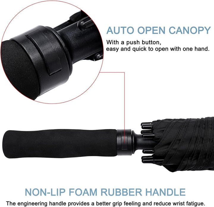 G4Free 55/63/69/72/80 Inch Golfschirm,Regenschirm Sturmfest,Doppelverdeck Belüftete Extra Grosse Übe