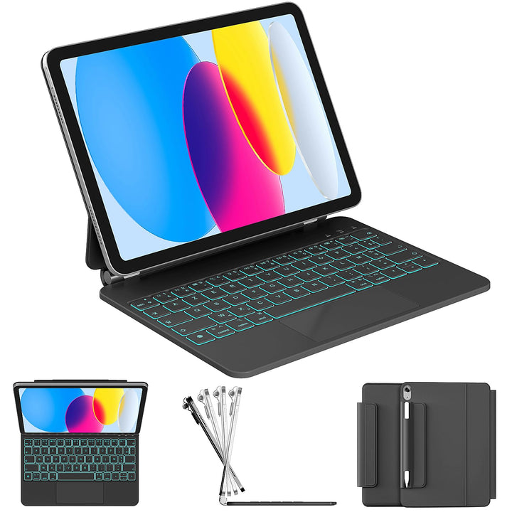 Hülle mit Tastatur für iPad 11. Generation (A16, 2025)/10. Generation, Magic Keyboard mit 11-Farben