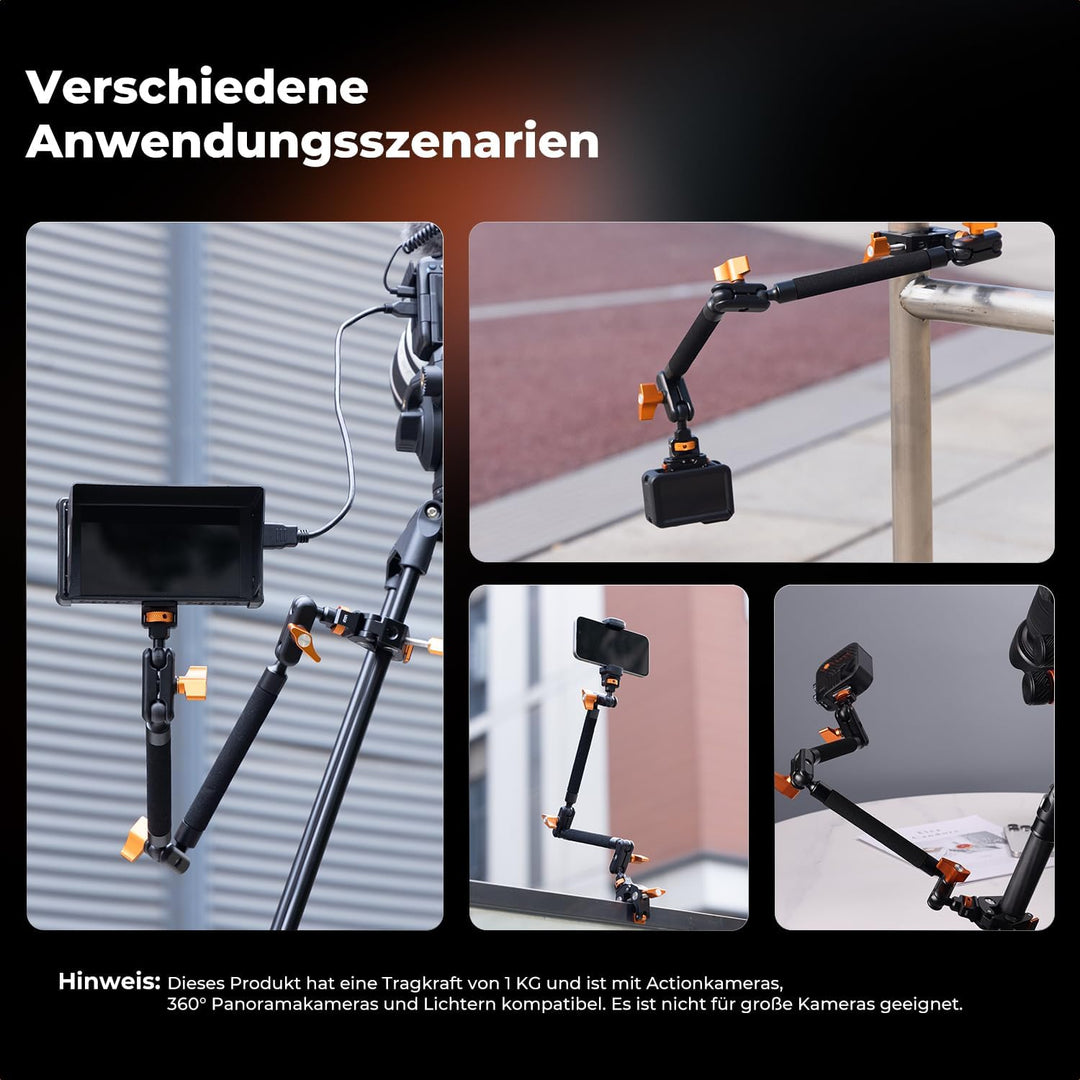 K&amp;F CONCEPT 22" Magic Arm mit Klemme, Spezial für Tischkamera, Monitor arm, Mikrofon arm, Handyhalte