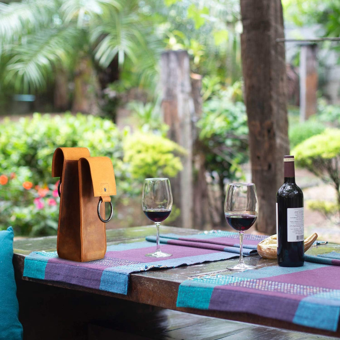 Londo Echtleder Weinflaschenhalter und -Träger, Weinflaschentresor, Weinflaschensafe, Geschenkbox au