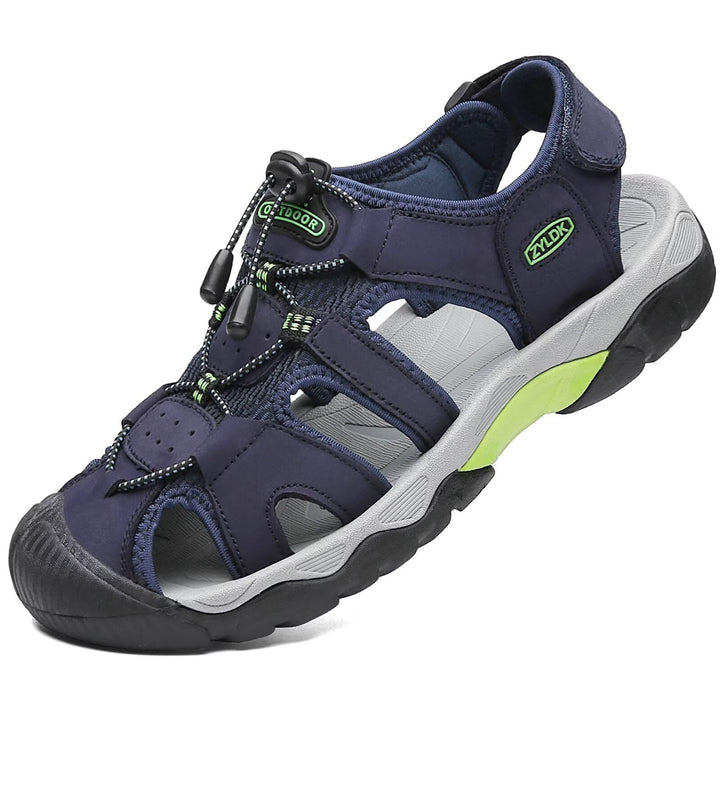 Herren Sandalen Leder Strand Trekkingsandalen Outdoorschuhe Sommer Wanderschuhe Männer Sport-Outdoor