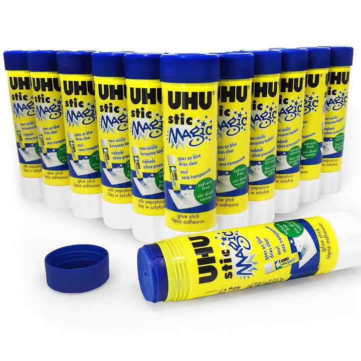UHU Stic Magic Klebestift, 12 Stück, 40 g, lösungsmittelfrei, 3000694