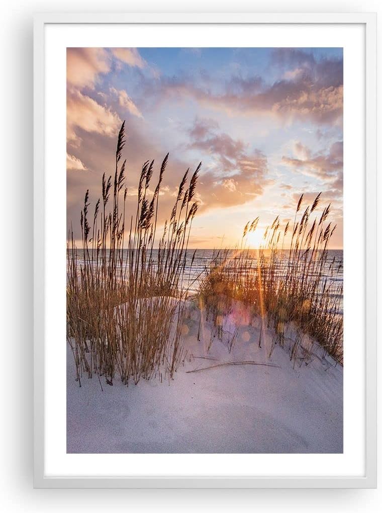 Wandposter Art Prints 50x70cm Poster Weissrahmen Westen auf der Strand Küche Wanddeko Bild Wand Kuns