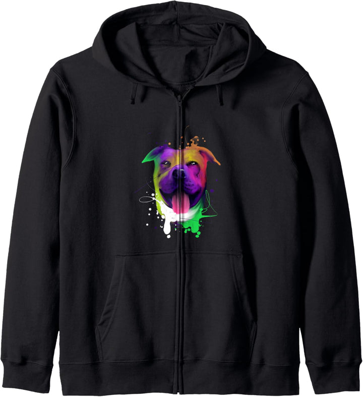 Buntes Pitbull-Geschenk Pitbull Mom Dad Kapuzenjacke