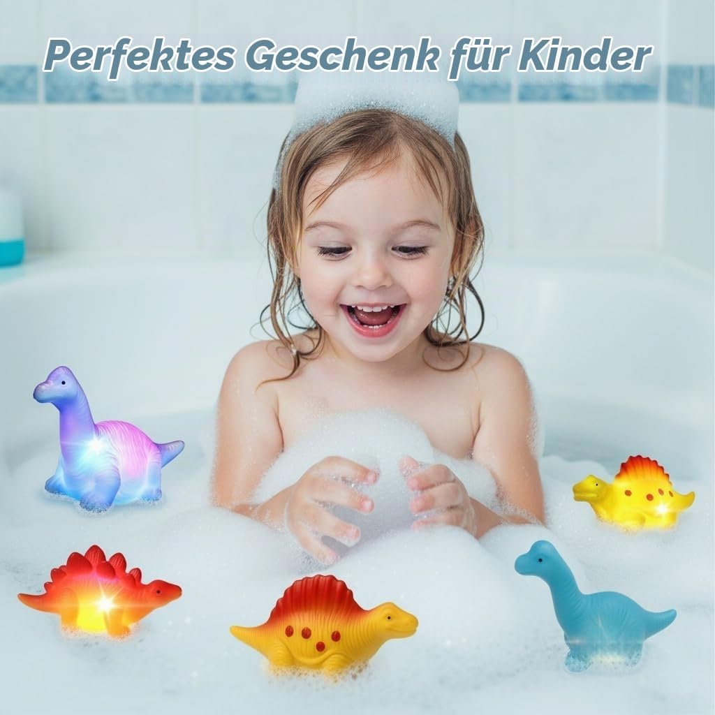 Badewannenspielzeug, 8 Stück Dinosaurier Badespielzeug, Badewannen Spielzeug Kinder, Badespielzeug B