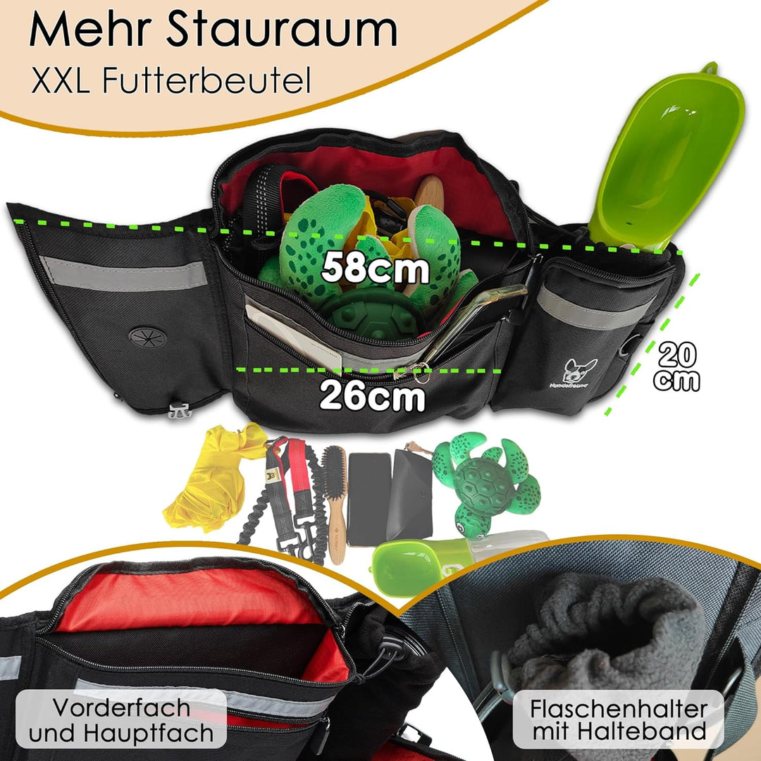 Hundefreund Leckerlitasche für Hunde XXL - Extra grosser reflektierender Leckerlibeutel mit Bauchgur