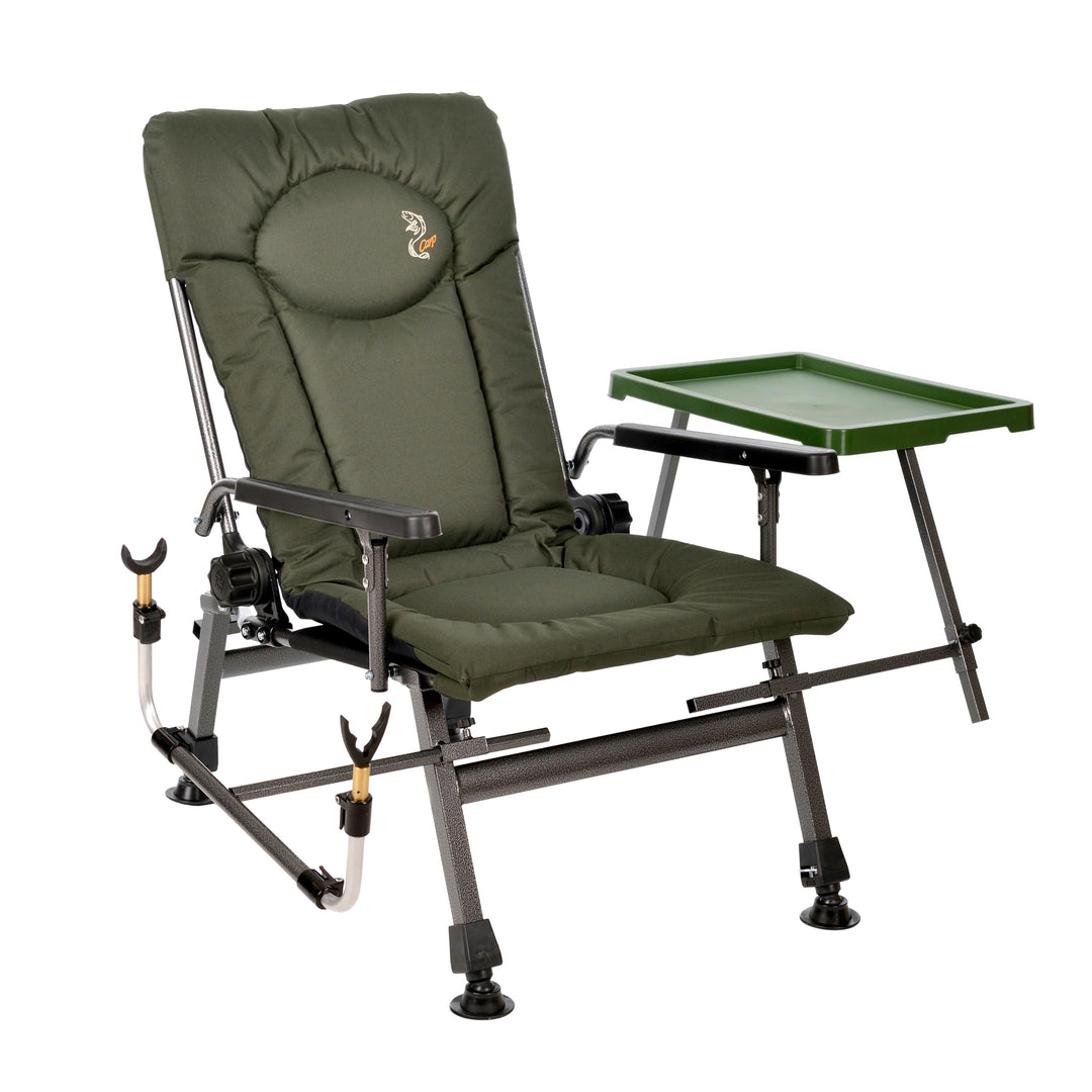 Carp Angelstuhl Campingstuhl F5R ST/P Stuhl Deluxe Karpfen Angler Campingstuhl mit extra Höhe und Ti