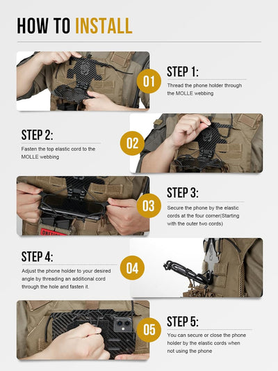 OneTigris Plattenträger Telefon Halterung Handyhalter Montageplatte für Plate Carrier Taktische West