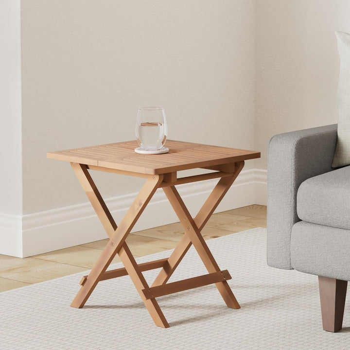 DEGAMO Gartentisch Beistelltisch Florencia 50x50cm, Höhe 50,5cm, mit Klappfunktion, Akazie Holz geöl