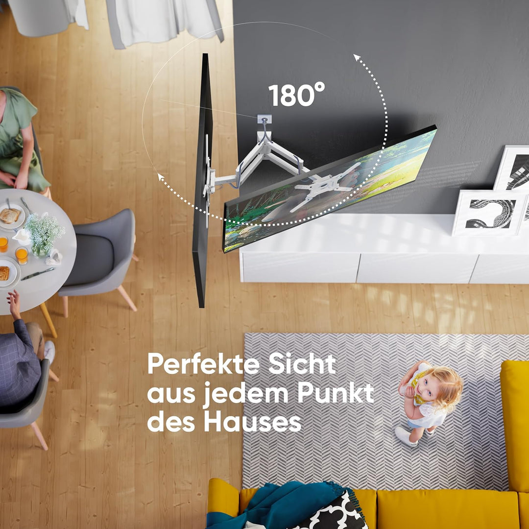 ONKRON TV Wandhalterung schwenkbar für 32-65 Zoll TVs bis zu 35 kg, universal TV Wandhalterung auszi