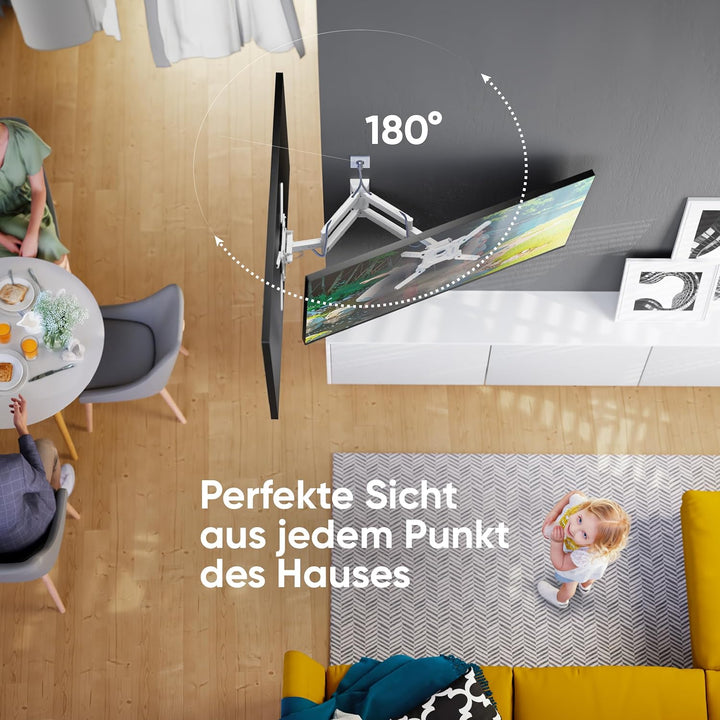 ONKRON TV Wandhalterung schwenkbar für 32-65 Zoll TVs bis zu 35 kg, universal TV Wandhalterung auszi