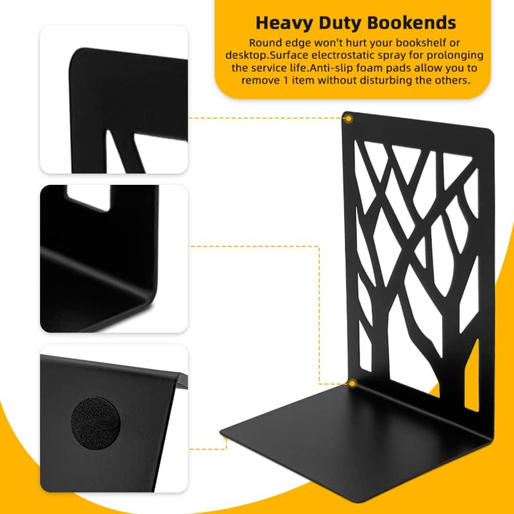 DIFIT Buchstütze, 5 Parr(= 10 Stück) Metall Buchstützen, Schwarz Bücherstütze Book Holder, Bücherhal