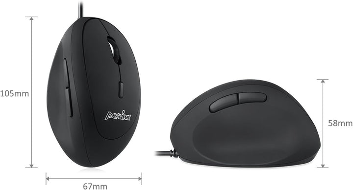 Perixx PERIMICE-519 Ergonomische Maus - Vertikales Design - kleine Handgrössen oder für Unterwegs -
