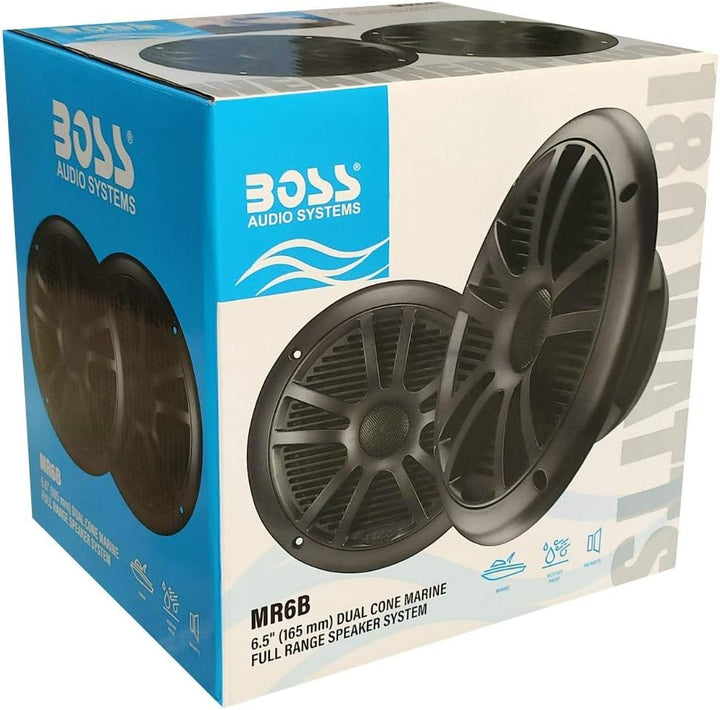 KIT-Set FÜR BOSS Audio Systems MR6B 2 Doppelkonus-Marinelautsprecher 6,5 Zoll 16,50 cm 165 mm 90 Wat