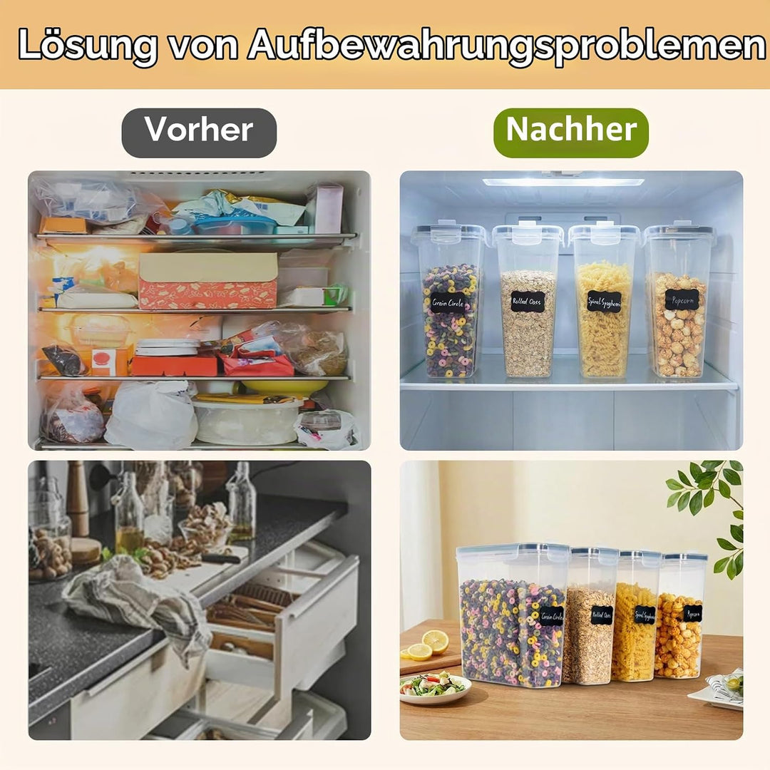 OTraki Vorratsdosen mit Luftdichtem Deckel 4L XXL | 4er Set, XXL Grösse, Luftdicht, Lebensmittelaufb