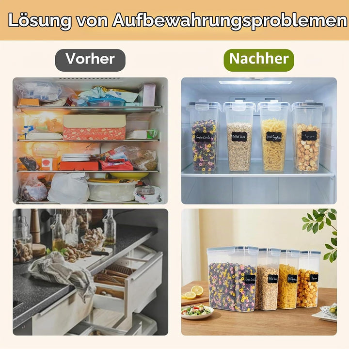 OTraki Vorratsdosen mit Luftdichtem Deckel 4L XXL | 4er Set, XXL Grösse, Luftdicht, Lebensmittelaufb
