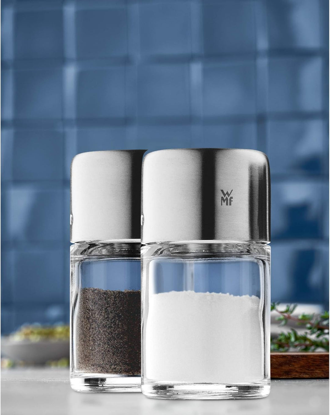 WMF Ceramill Nature Salz und Pfeffer Mühle Set 2-teilig, unbefüllt, für Salz, Pfeffer, Chilli, Salzm