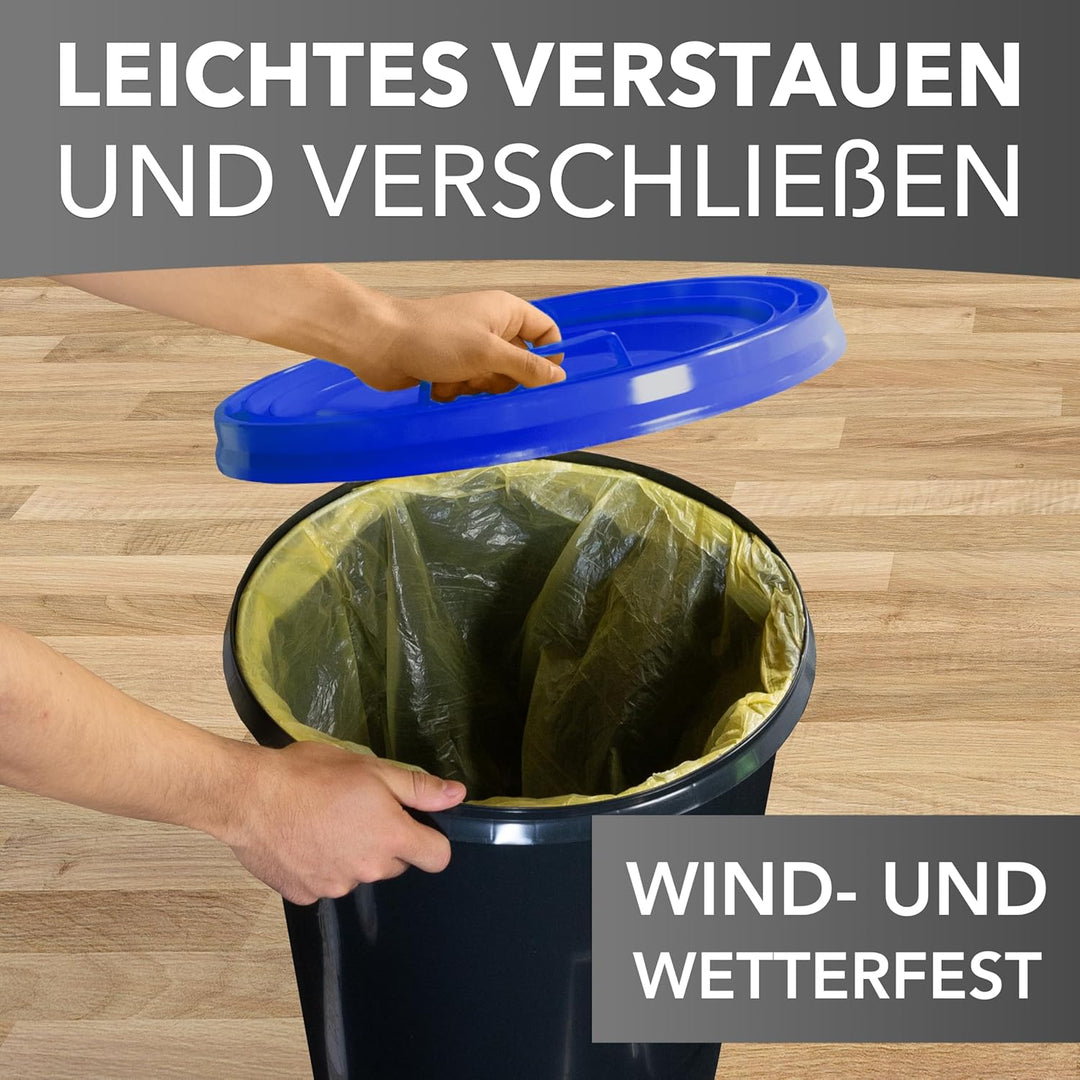 Will-Jeder Mülleimer 60l mit geruchsdichtem Deckel (Blau), Gelber Sack Ständer, Made in Germany, Mül