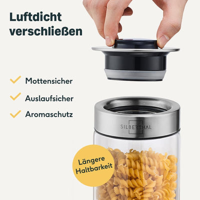 SILBERTHAL Vorratsdosen Glas mit Deckel Set 700 ml - Vorratsgläser für luftdichte & auslaufsichere A