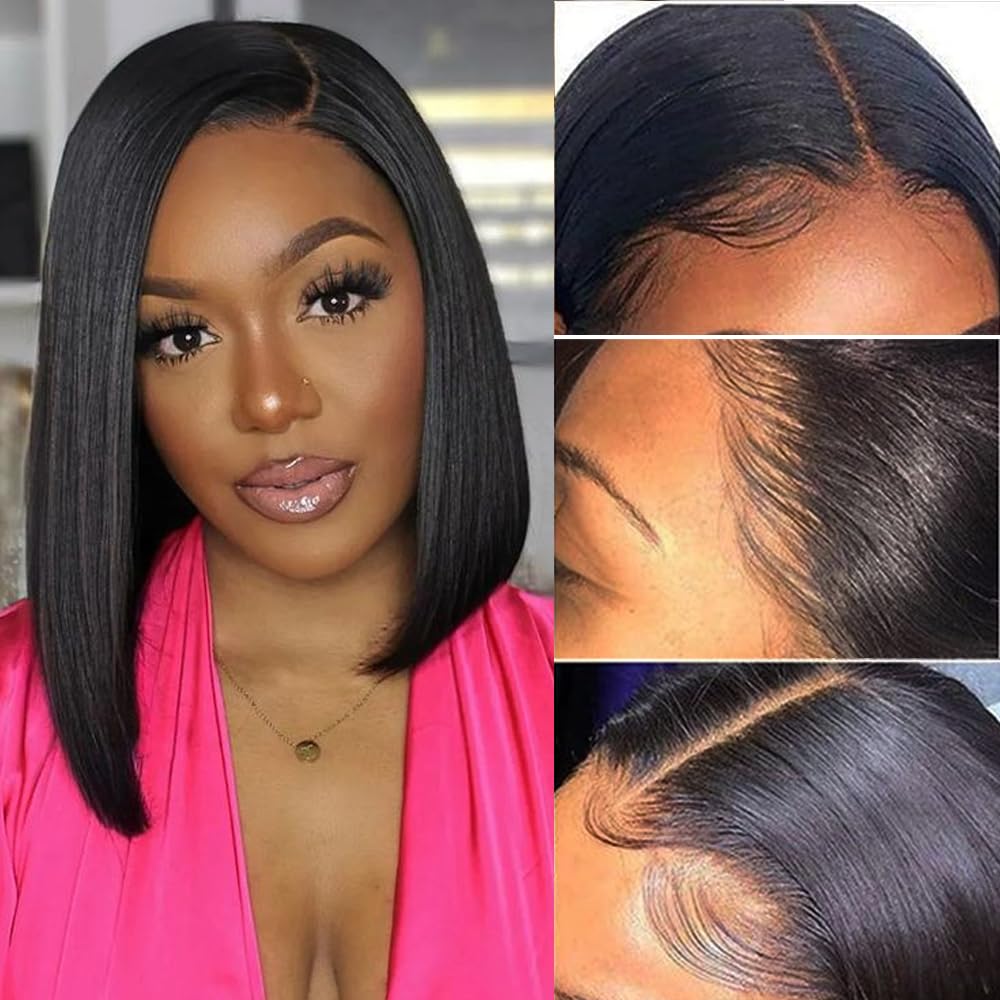 13x4 Lace Frontal Perücke Natürliche Frau Brasilianische Straight Lace Wig 8 Zoll Jungfräuliches Men