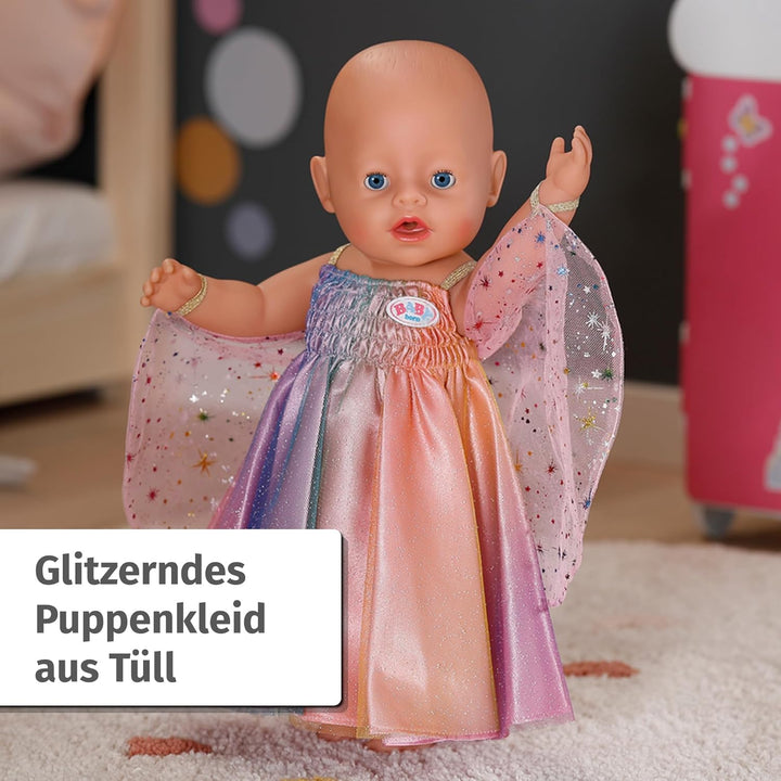 Baby Born Regenbogenkleid, Puppenkleid mit Flügeln und Glitzer für 43cm Puppen, 836132 Zapf Creation