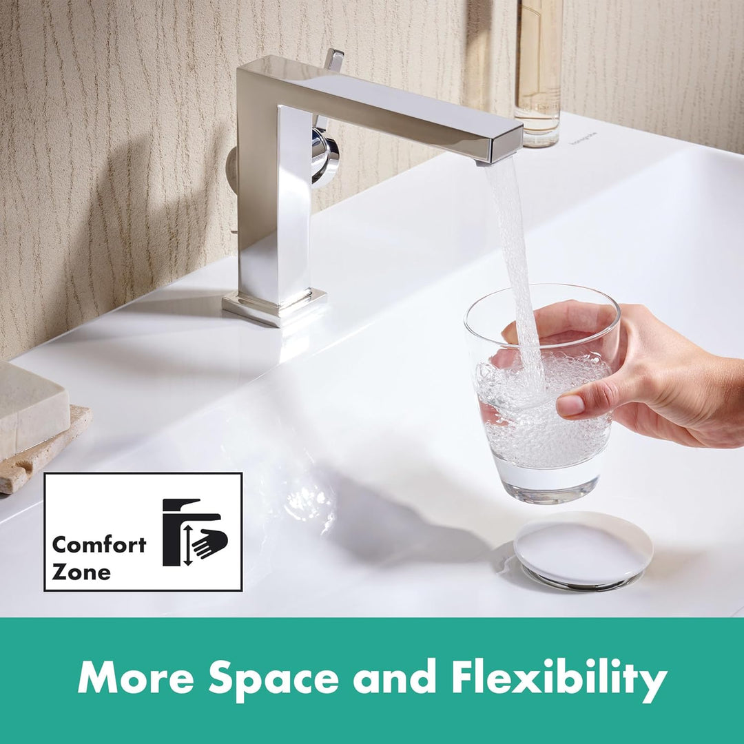 hansgrohe Tecturis E - Waschtischarmatur mit Zugstangen-Ablauf, energiesparend (CoolStart), Wasserha