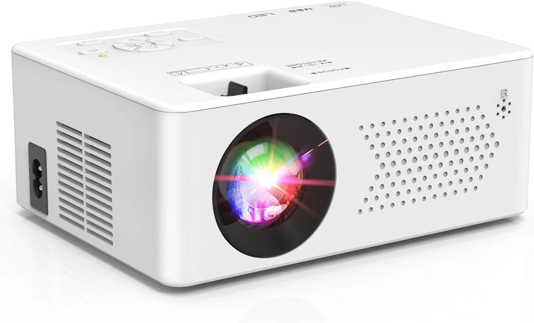 PURSHE Mini Beamer, Mini Bluetooth Projektor Full HD 1080P Tragbarer Outdoor Filmprojektor für iOS,