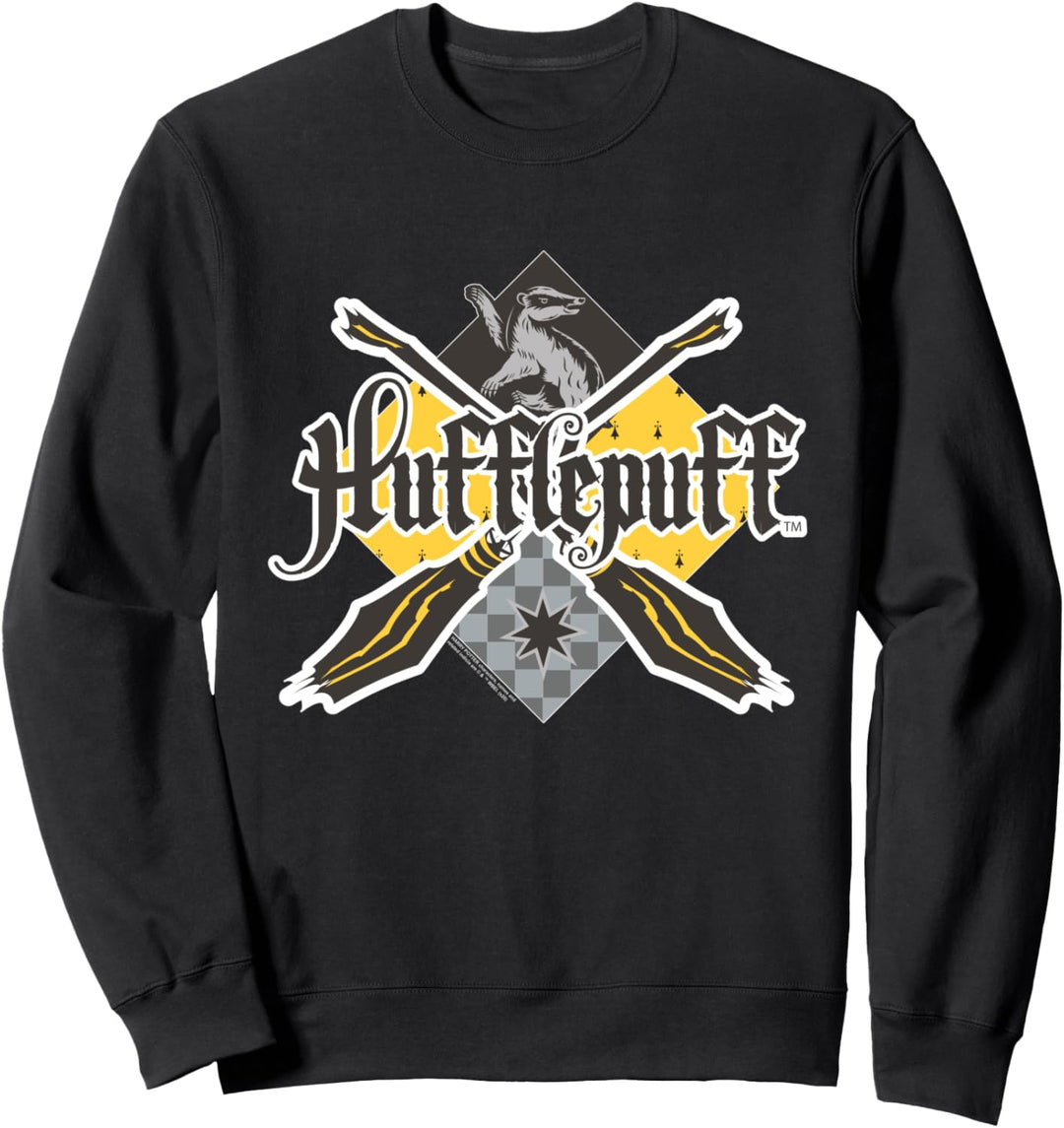 Harry Potter Hufflepuff Broomstick Badger Logo Sweatshirt
