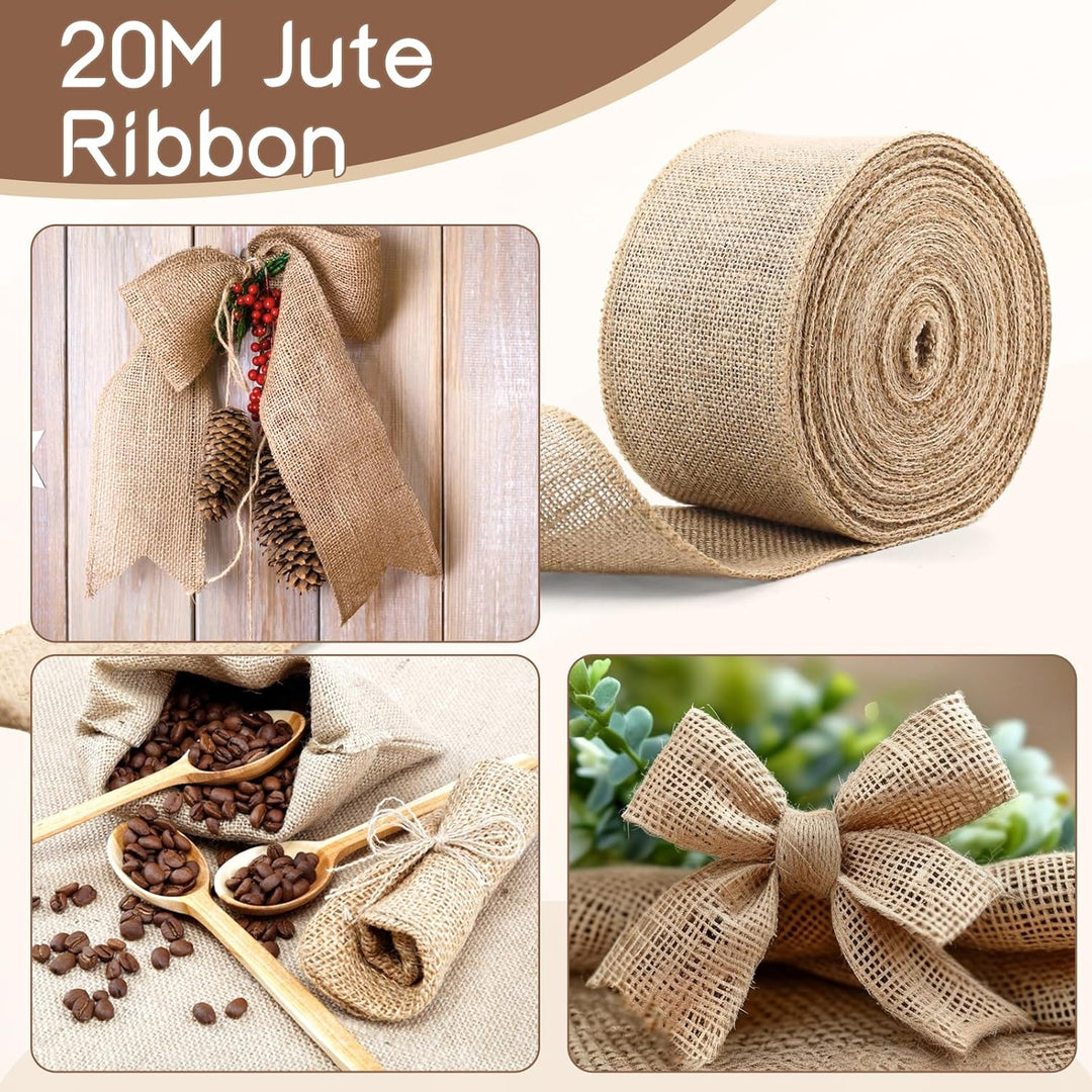 Juteband breit 10cm Jute-Wickelstreifen,20M Juteband Rolle für Pflanzen Frostschutz und Feuchtigkeit