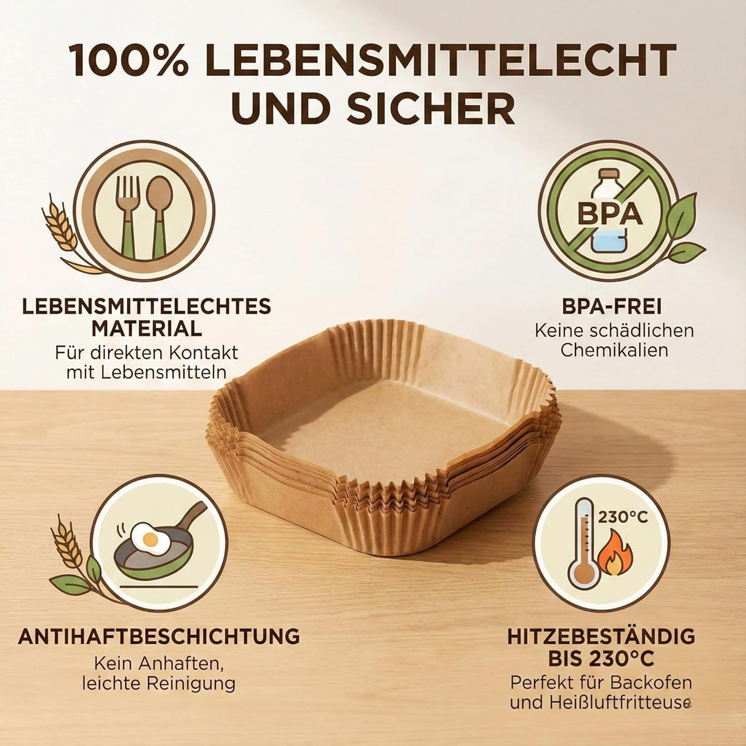 300 Stück Airfryer Backpapier für Ninja CRISPi tragbare Air fryer Heissluftfritteuse, Backpapier für