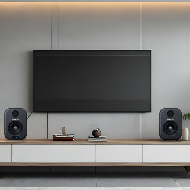 AIYIMA S400 Bücherregal-Lautsprecher hat 7,6 cm (3 Zoll) 80 W Hochleistungs-Lautsprecher, HiFi-BT-Bü