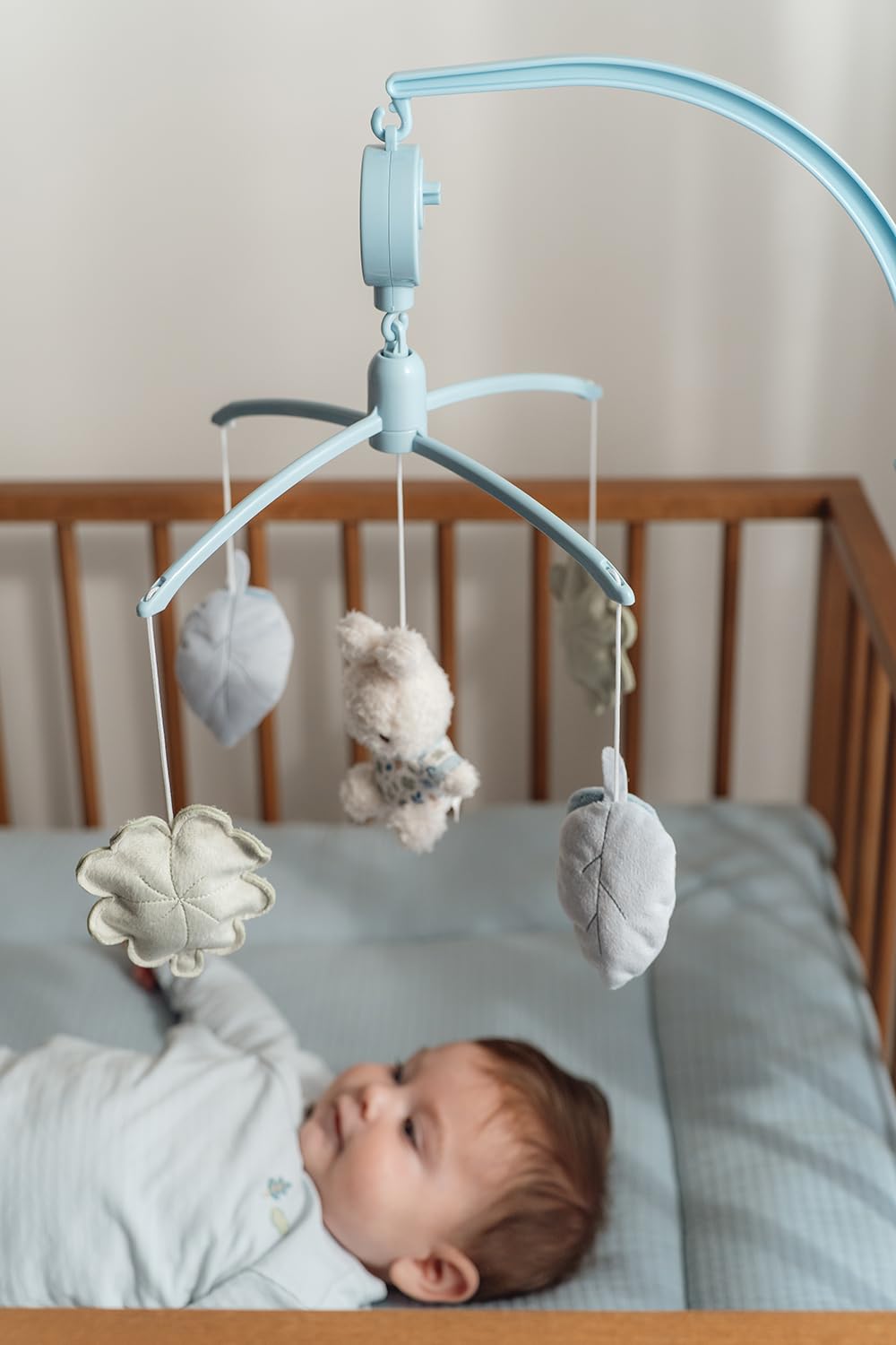 nijntje miffy x Little Dutch Mobile Musik Spieluhr mit Halterung für Babybett Hase Miffy blau - Luck