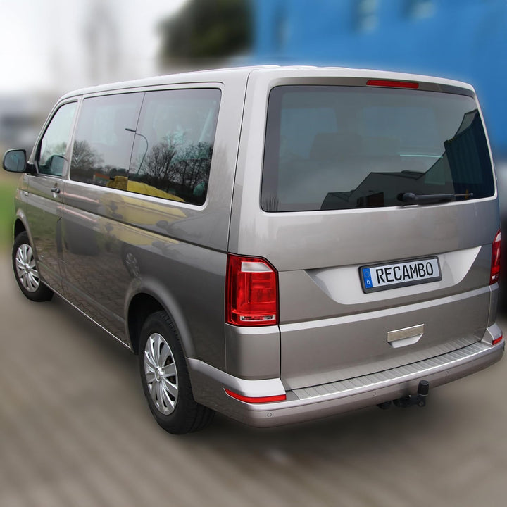 RECAMBO Ladekantenschutz Edelstahl kompatibel für VW T6 | BJ ab 2015 - matt gebürstet mit Textur - S