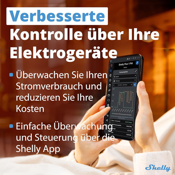 Shelly Plus 1PM | WiFi & Bluetooth Smart-Relais-Schalter mit Leistungsmessung | Hausautomatisierung
