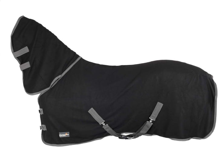 RL24 - Abschwitzdecke BASICLINE mit Halsteil und abnehmbarem Kreuzgurt fürs Pferd ist atmungsaktiv F