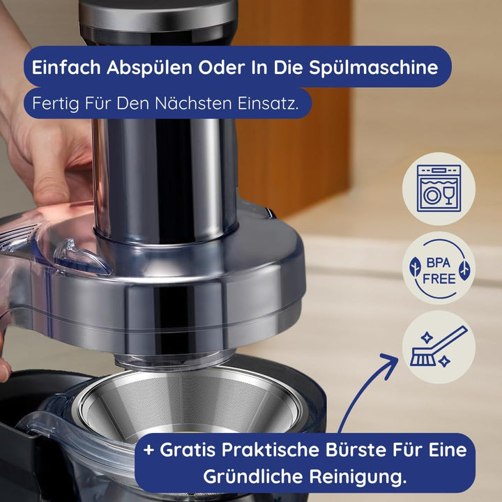Safecourt Kitchen Entsafter Gemüse und Obst - Slow Juicer [1300W, 2 Stufen für hart & weich] - Saftp