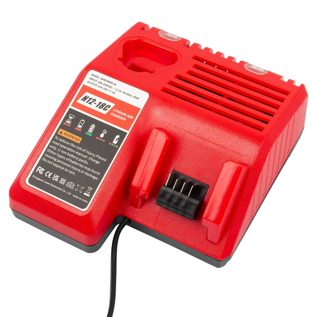 M12 &amp; M18 Ladegerät für Milwaukee M18 M12 akku, KEATFE Doppelte Ports Ersatz-Ladegerät für Milwaukee