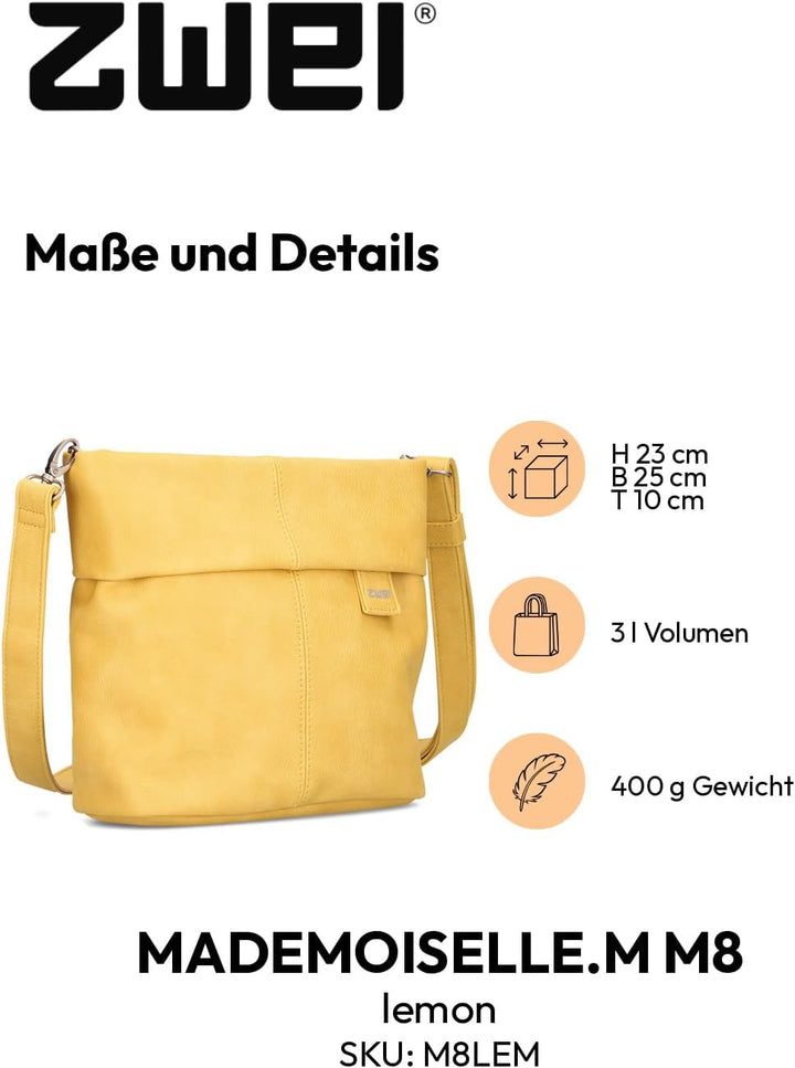 Zwei Damen Mademoiselle M8 Handbag Lemon, Lemon