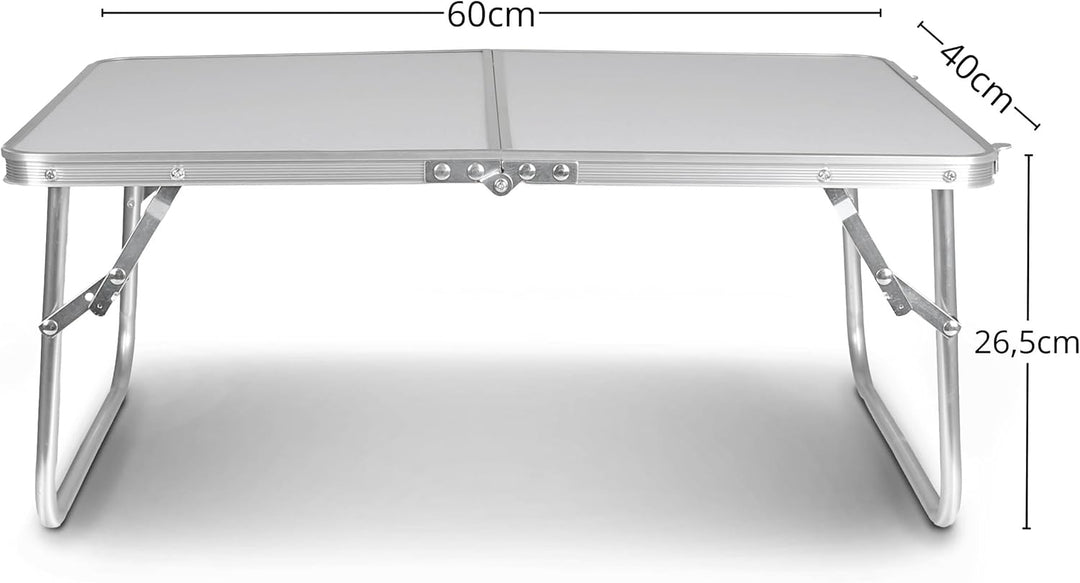 Klappbarer Reisetisch, tragbarer Campingtisch, 60×40×26,5 cm (Weiss), Weiss