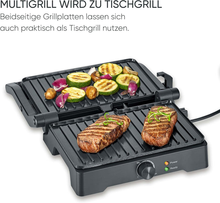 SEVERIN MultiGrill XL, hochwertige Keramikbeschichtung, grosse Grillfläche, PFAS-freie Grillplatten,