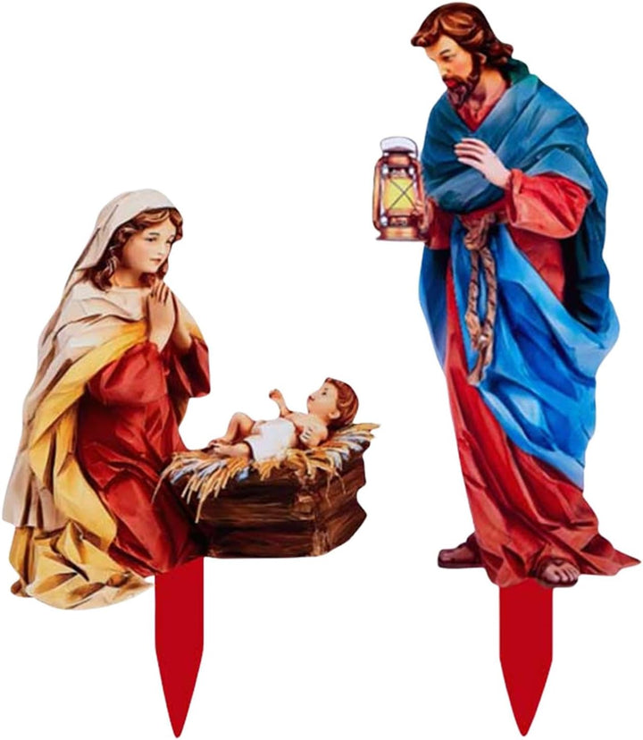 Weihnachtsdekorationen Outdoor Krippe Outdoor Dekoration Acryl Jesus Krippe Weihnachten Hof Display