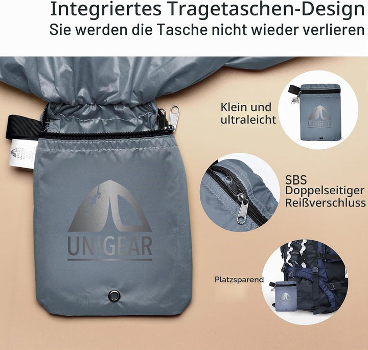 Unigear Regenschutz für Rucksäcke Schulranzen mit Reflektor, wasserdichte Regenhülle Rucksack Cover