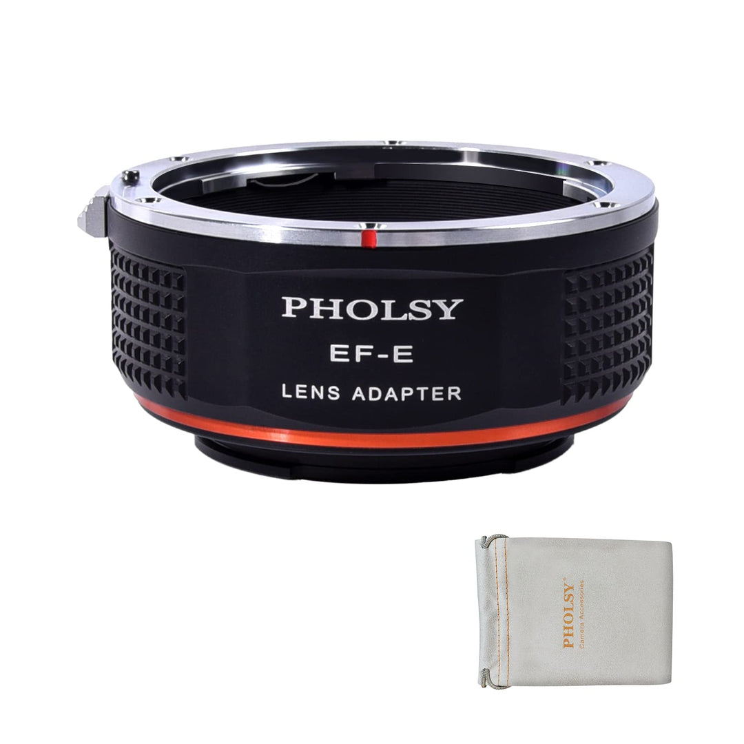 PHOLSY Objektivadapter Manueller Fokus für Canon EOS EF EF-S Objektiv auf Sony E Kameragehäuse für A
